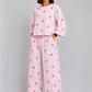 Women's Premium Barbary Fabric Sleepwear Set – Loose Trouser & Short Tee SBSPJ-04