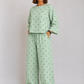 Women's Premium Barbary Fabric Sleepwear Set – Loose Trouser & Short Tee SBSPJ-05
