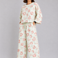 Women's Premium Barbary Fabric Sleepwear Set – Loose Trouser & Short Tee SBSPJ-10