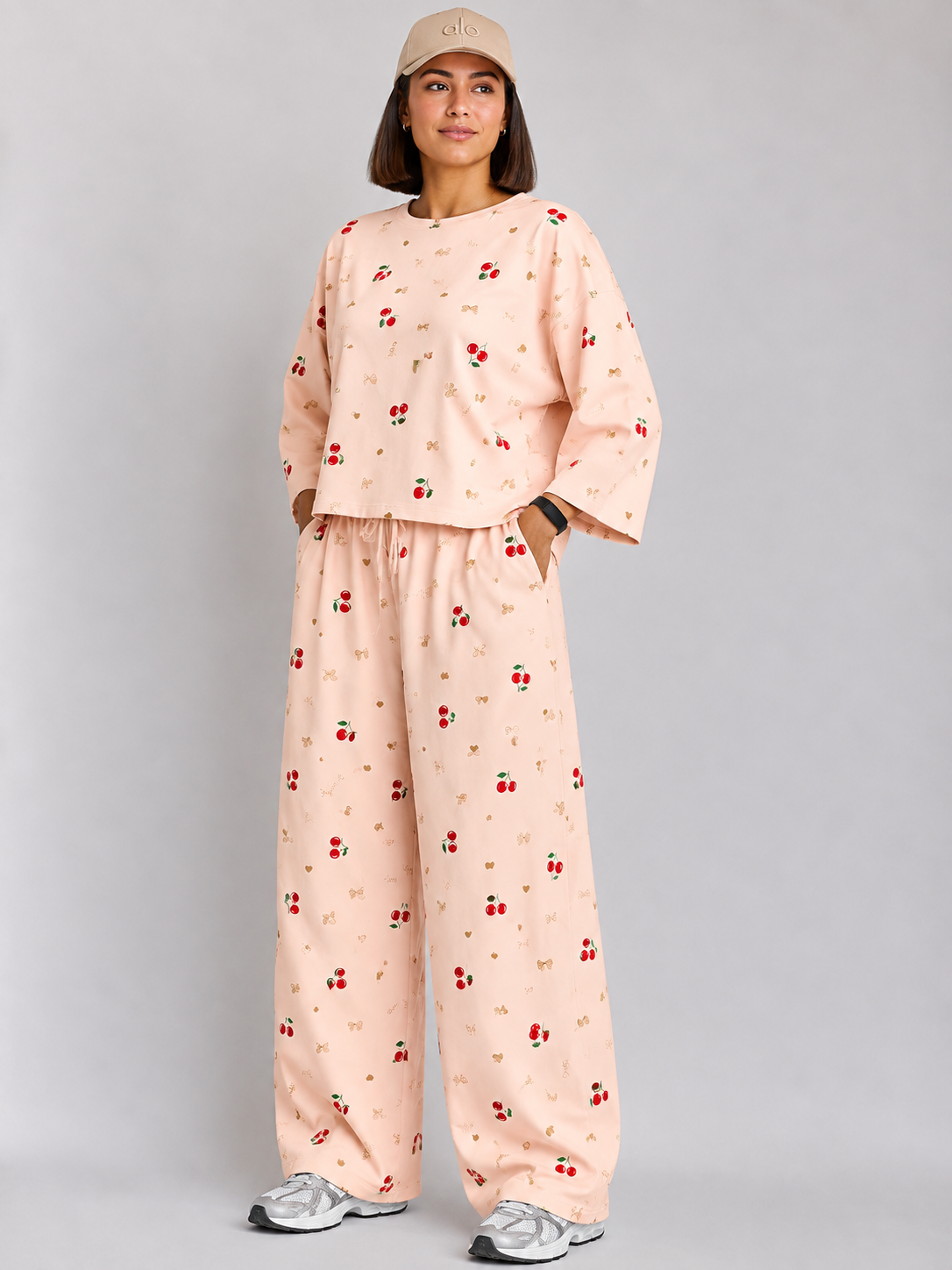 Women's Premium Barbary Fabric Sleepwear Set – Loose Trouser & Short Tee SBSPJ-11