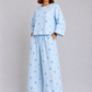 Women's Premium Barbary Fabric Sleepwear Set – Loose Trouser & Short Tee SBSPJ-08