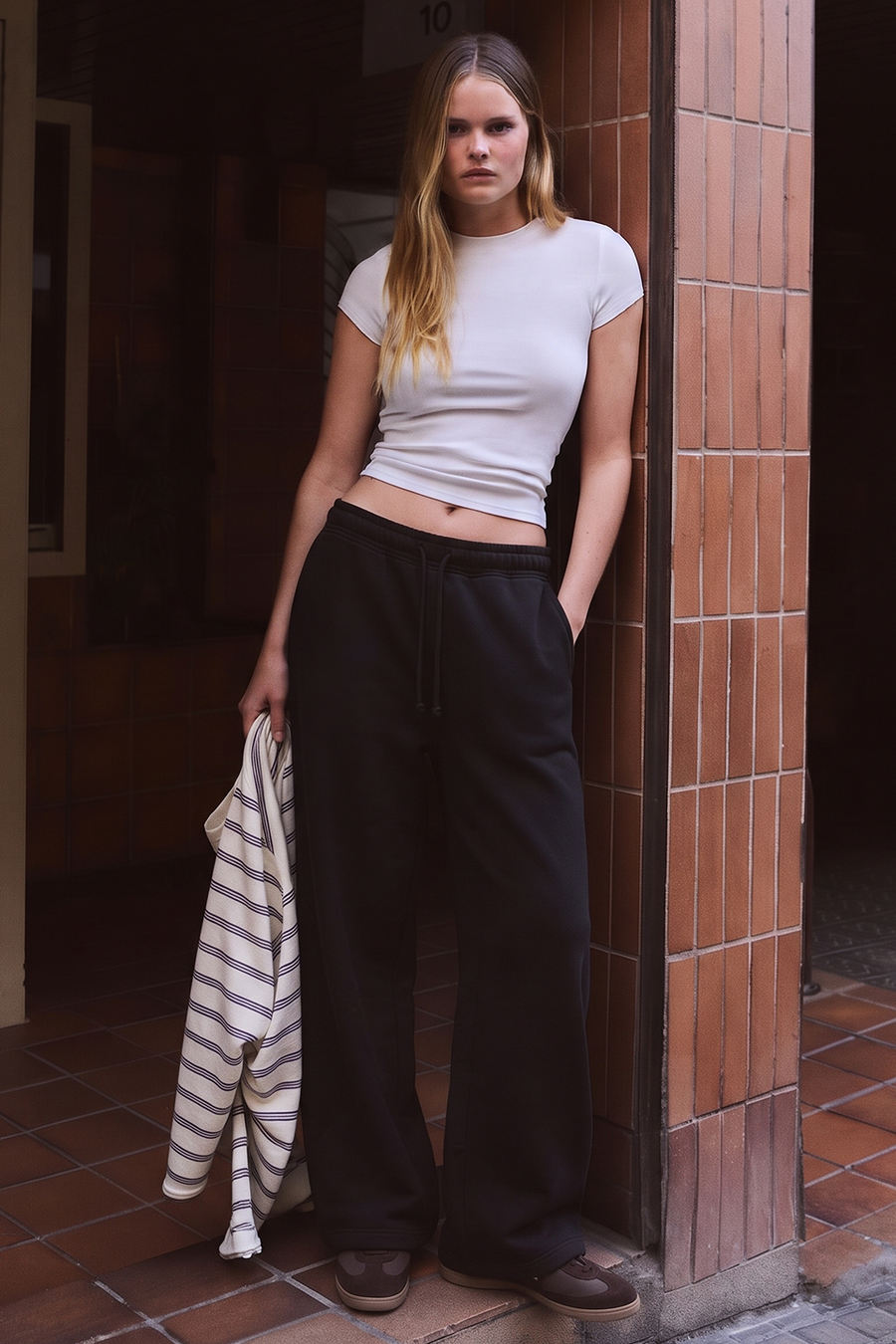 Wide Pull-On Trouser | Black