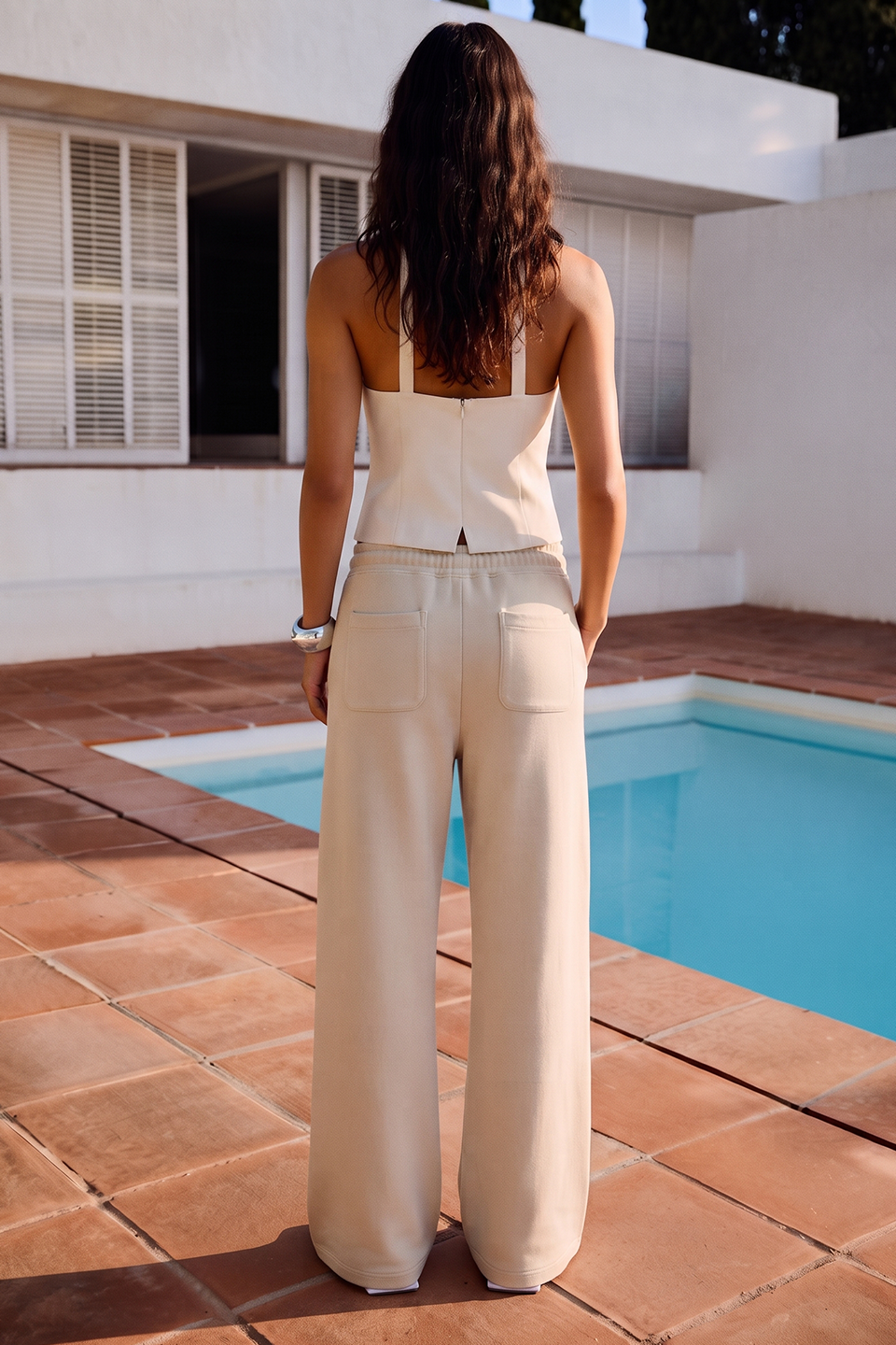 Wide Pull-On Trouser | Oatmilk