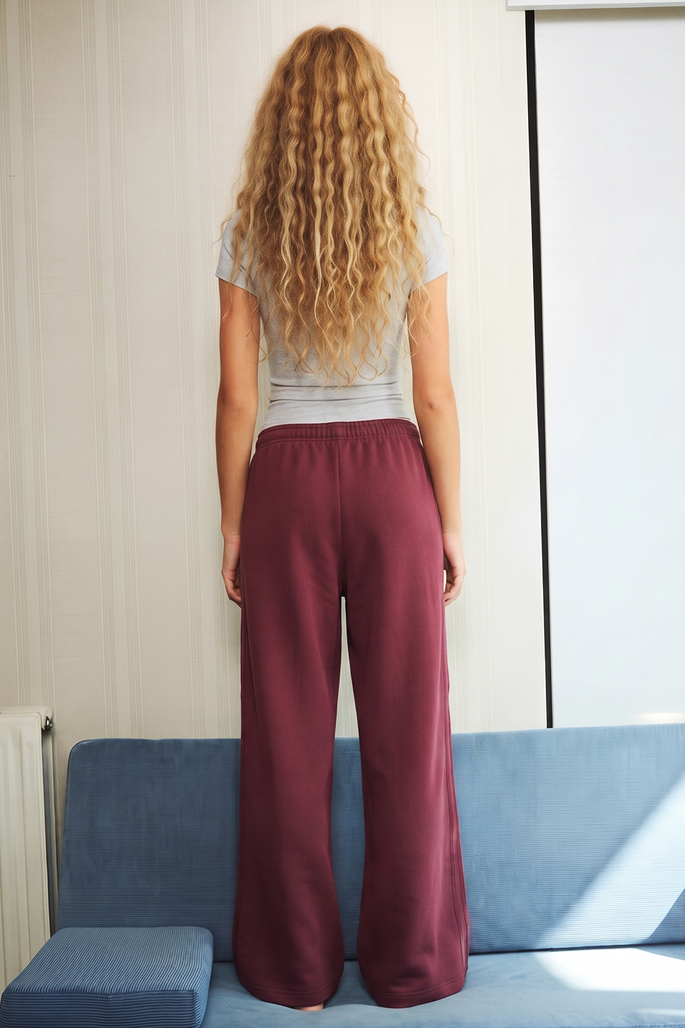 Women Tiro 3-Stripes Wide-leg Pleated Pants - Maroon