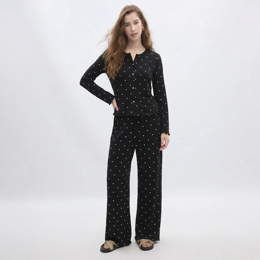 BELLAVISTA-Ivory Dream Set (Heart Printed) - Black