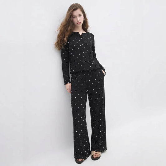 BELLAVISTA-Ivory Dream Set (Heart Printed) - Black