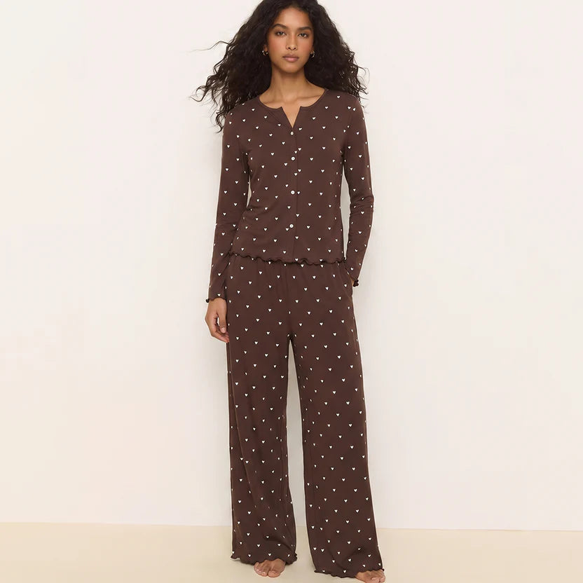 BELLAVISTA-Ivory Dream Set (Heart Printed) - Mocha