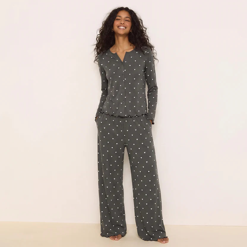 BELLAVISTA-Ivory Dream Set (Heart Printed) - Silent Grey