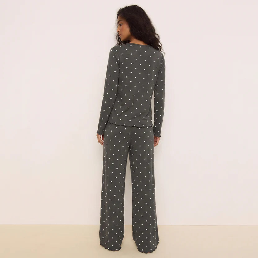 BELLAVISTA-Ivory Dream Set (Heart Printed) - Silent Grey