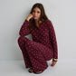 BELLAVISTA-Ivory Dream Set (Heart Printed) - Maroon