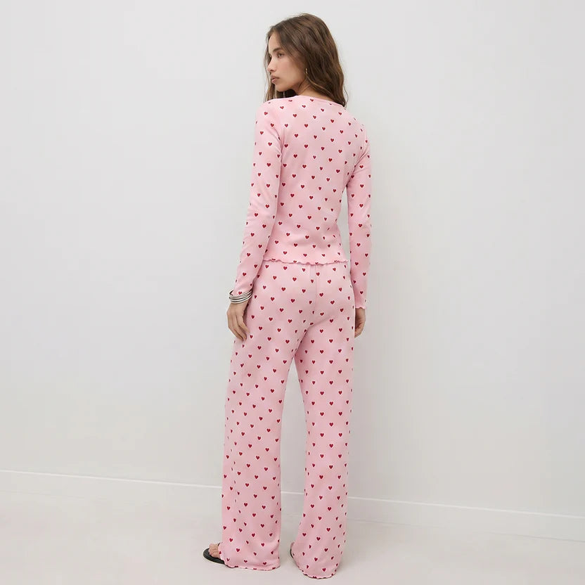 BELLAVISTA- Ivory Dream Set (Heart Printed) - Nude Pink