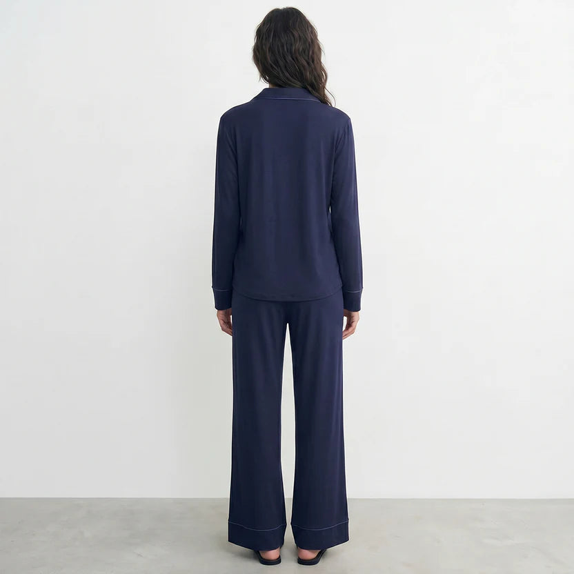 Luxury Navy Blue Sleep Set Linen