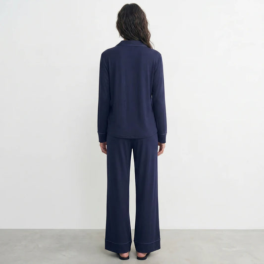 Luxury Navy Blue Sleep Set Linen
