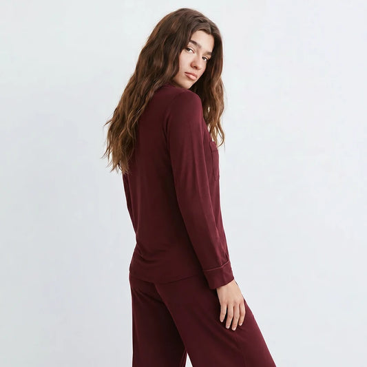 Luxury Maroon Sleep Set Linen