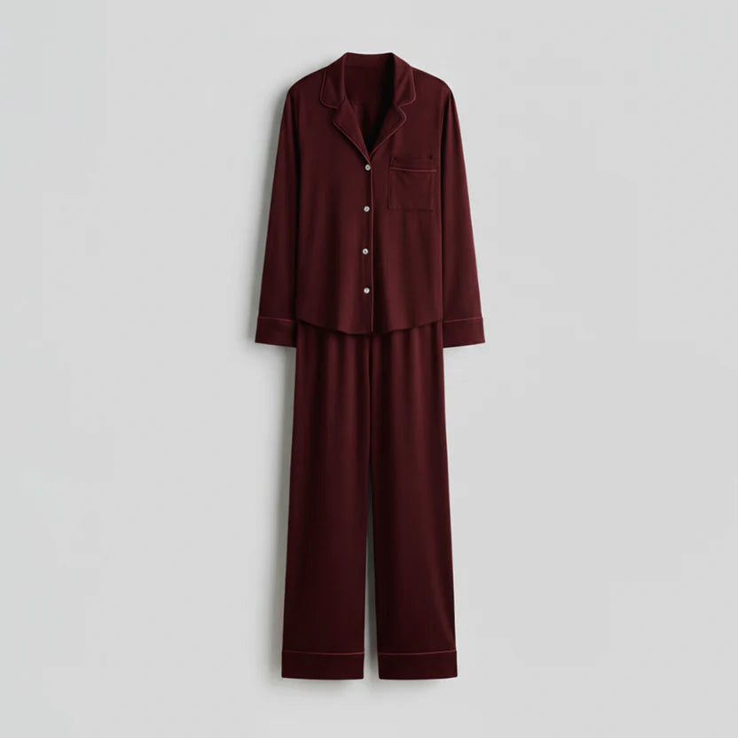 Luxury Maroon Sleep Set Linen