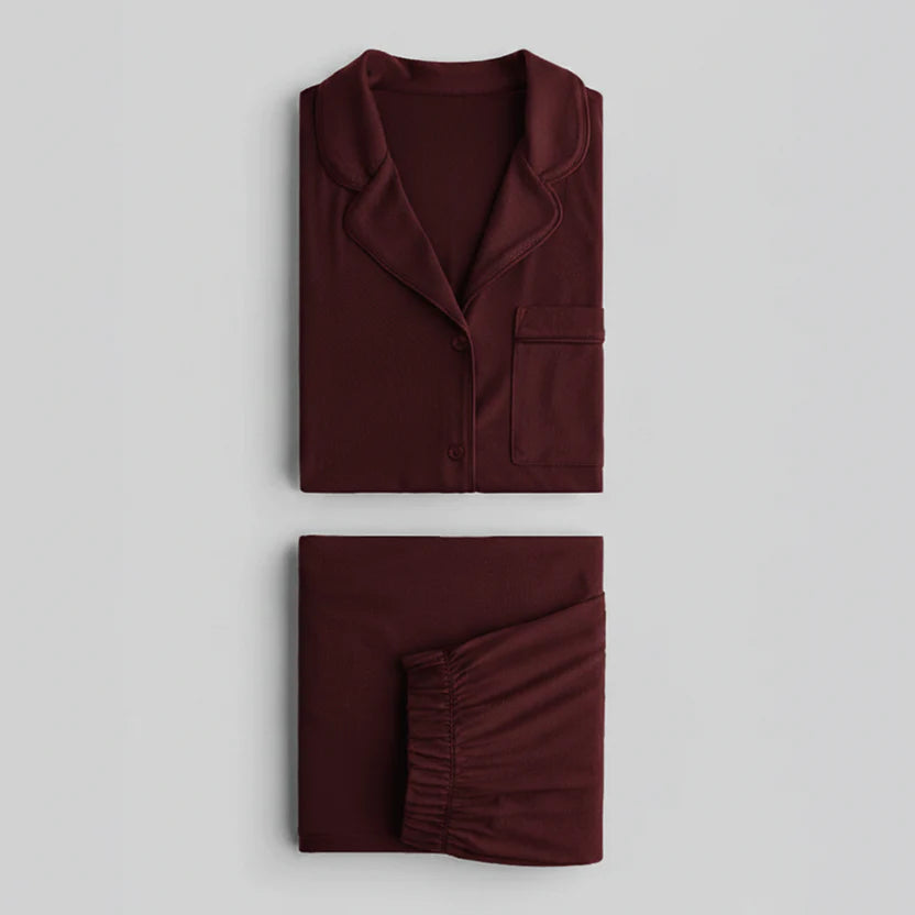 Luxury Maroon Sleep Set Linen