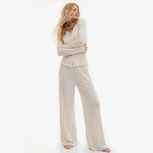 BELLAVISTA- Ivory Dream Doted Set - Oat Milk