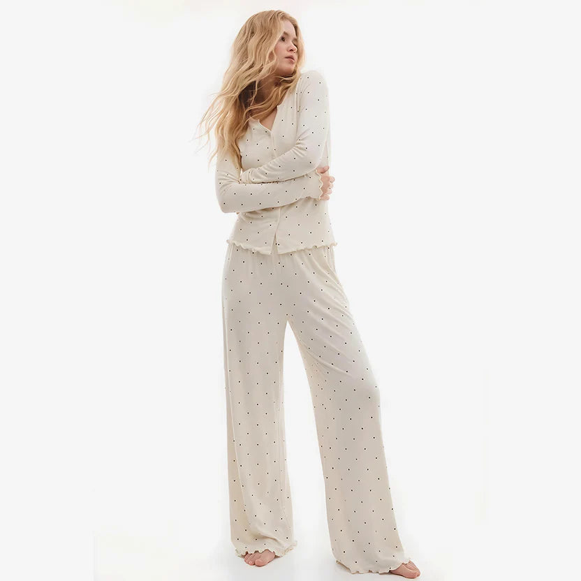 BELLAVISTA- Ivory Dream Doted Set - Oat Milk