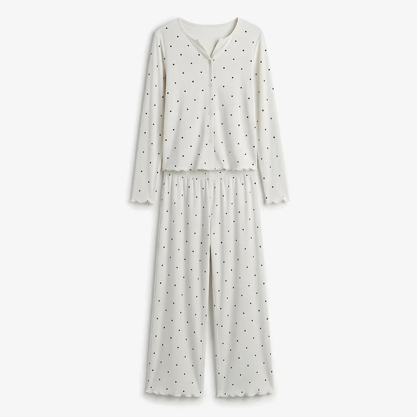 BELLAVISTA- Ivory Dream Doted Set - Oat Milk