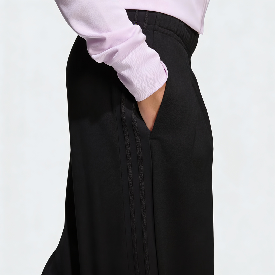 Women Tiro 3-Stripes Wide-leg Pleated Pants - Black