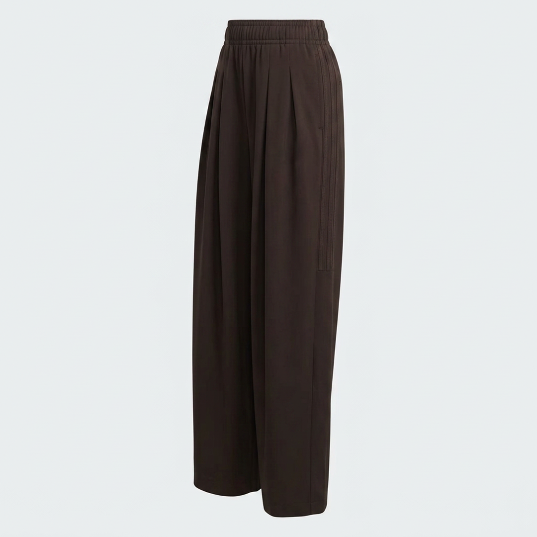 Women Tiro 3-Stripes Wide-leg Pleated Pants - Mocha