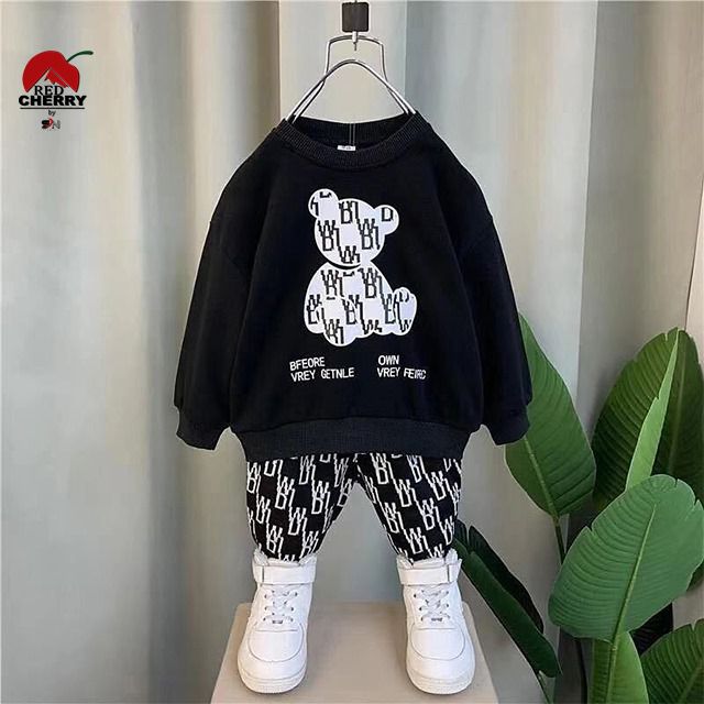 Bear Printed Track Suit Kids Black