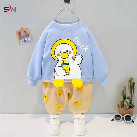 Duck Printed Track Suit Kids Blue