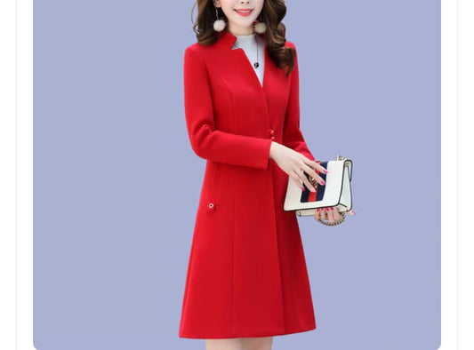 Long Plain Coats Red