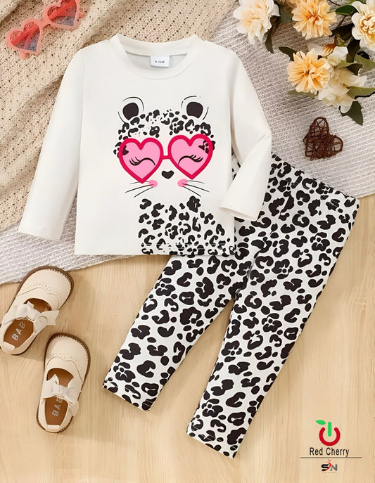 Cat Printed Kids Nightwear