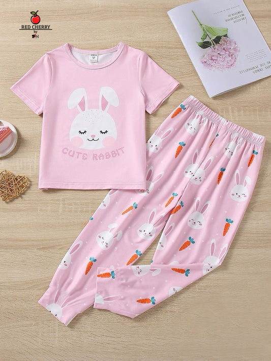 Cute Rabbit Printed Kids Nightwear