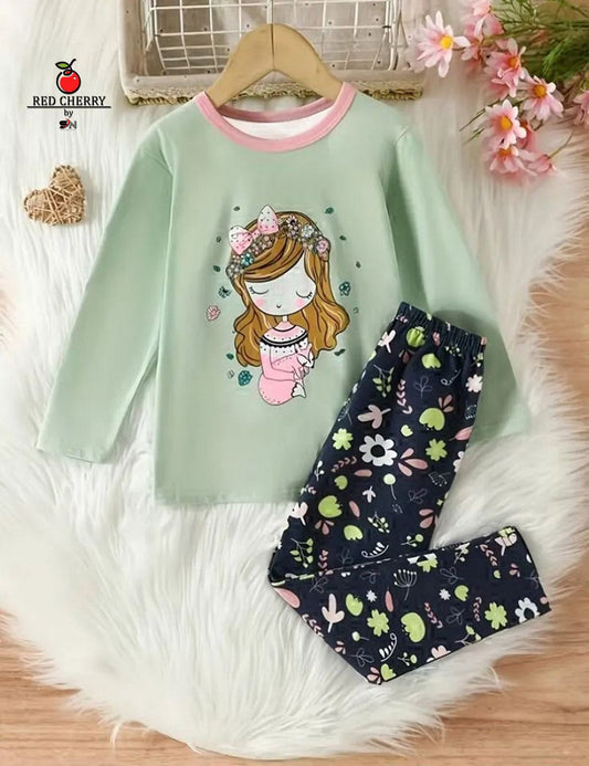 Green Sleeping Doll Kids Nightwear