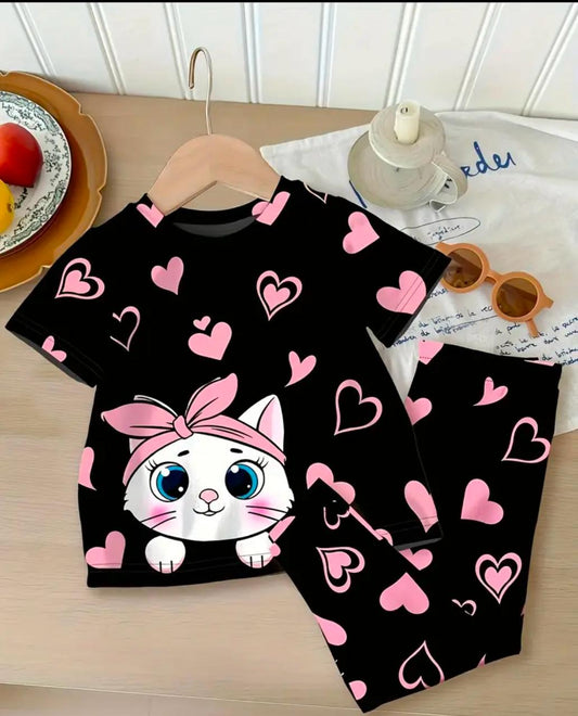 Kitty Printed kids Night Wear