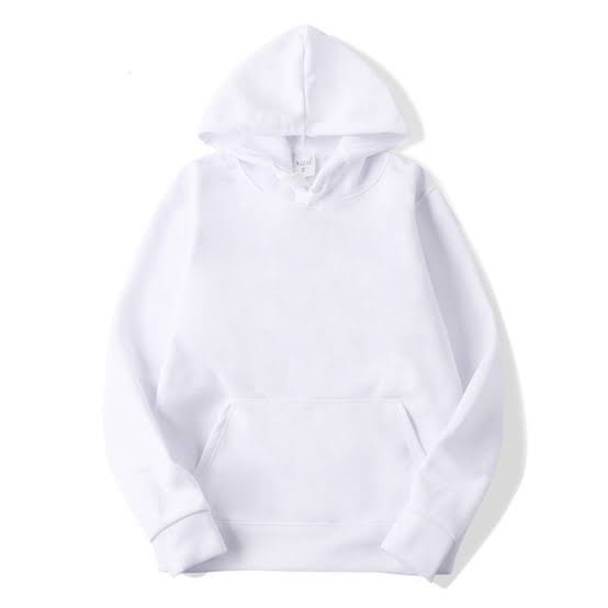 Unisex Plain White Hoodie
