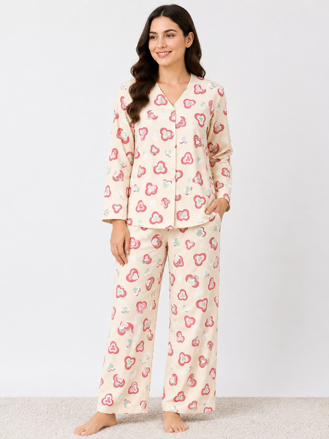 BARBARY V-NECK CO-ORD SET'S SBSVJ-09
