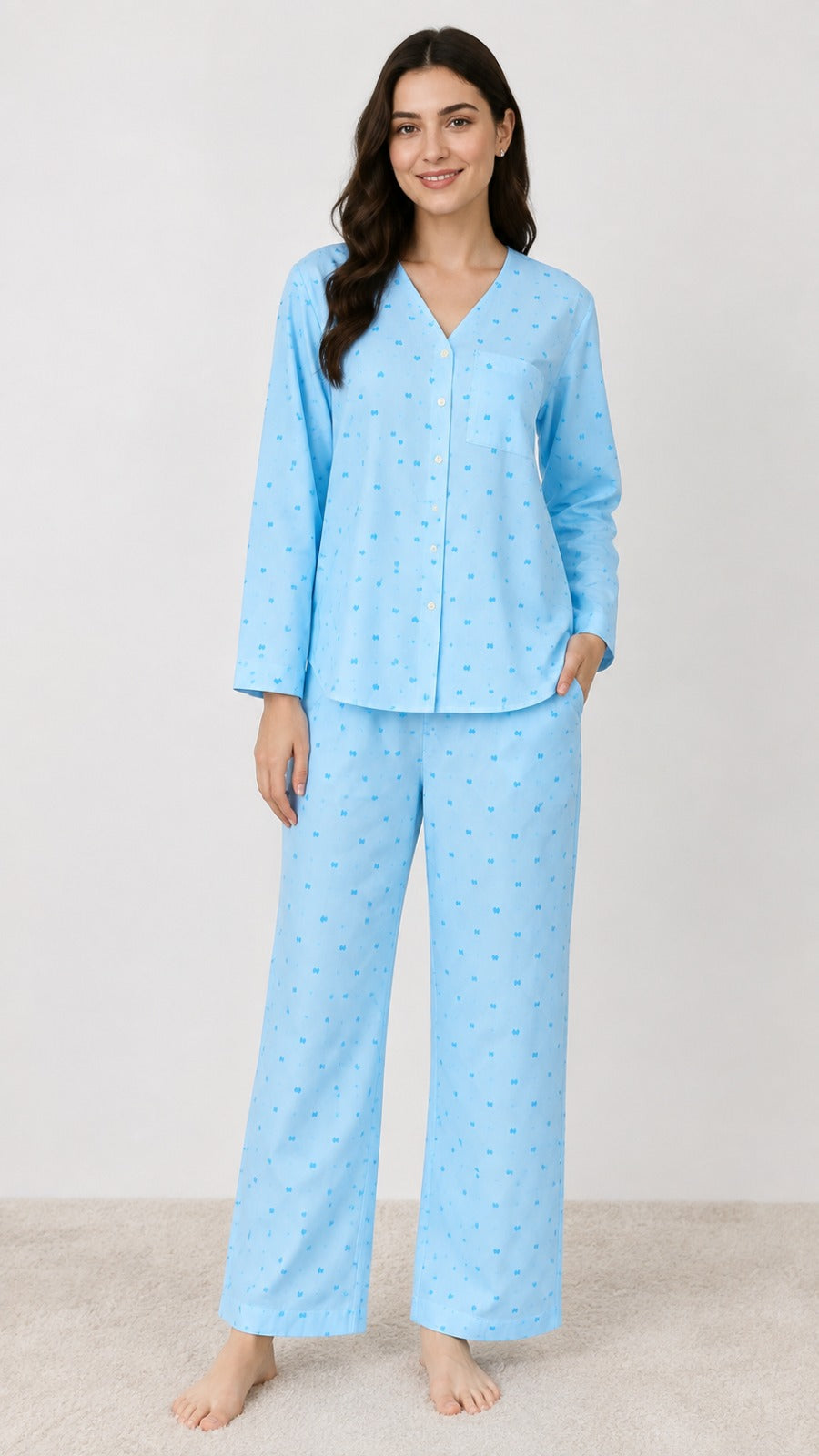 BARBARY V-NECK CO-ORD SET'S SBSVPJ-01