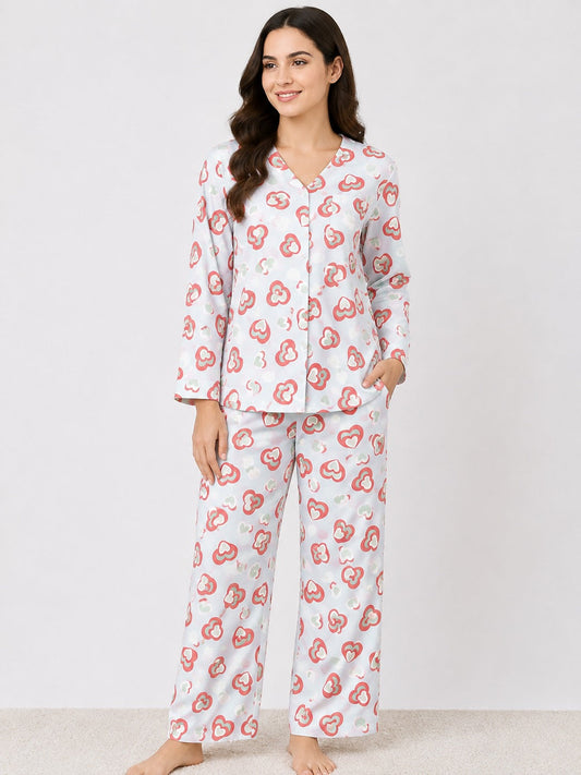 BARBARY V-NECK CO-ORD SET'S SBSVPJ-10