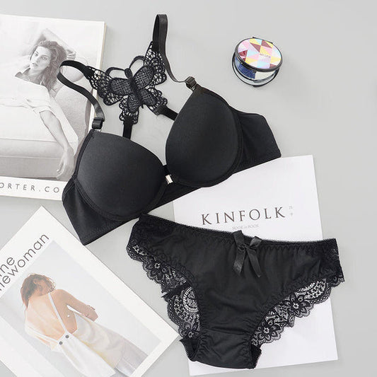 Front Open Butterfly Back Push Up Bra & Panty Set 288