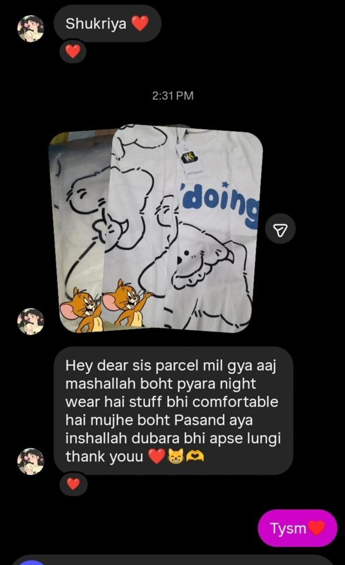 Customer WhatsApp message about their Bella Vista order