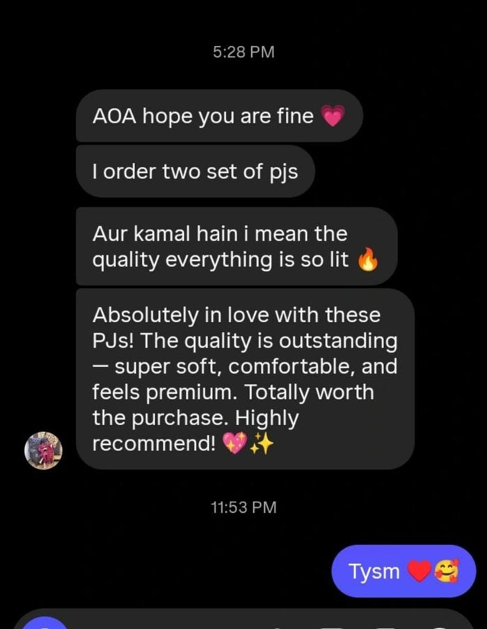 Customer WhatsApp message about their Bella Vista order
