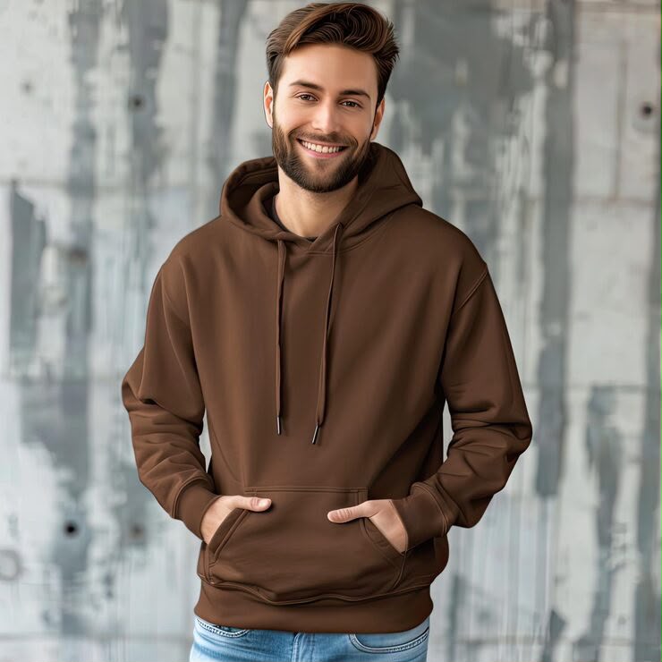 Plain Brown Hoodie for men’s