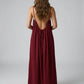 STUNNING BACKLESS MAXI DRESS - DEEP RED