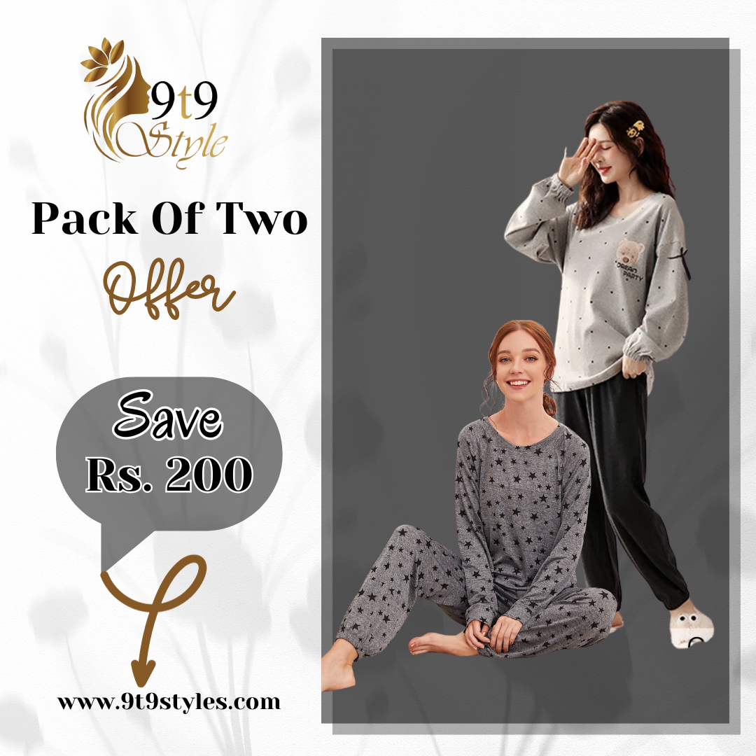 Pack Of Two Printed Pajama Night Suit Set 5