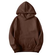 Unisex Plain Brown Hoodie