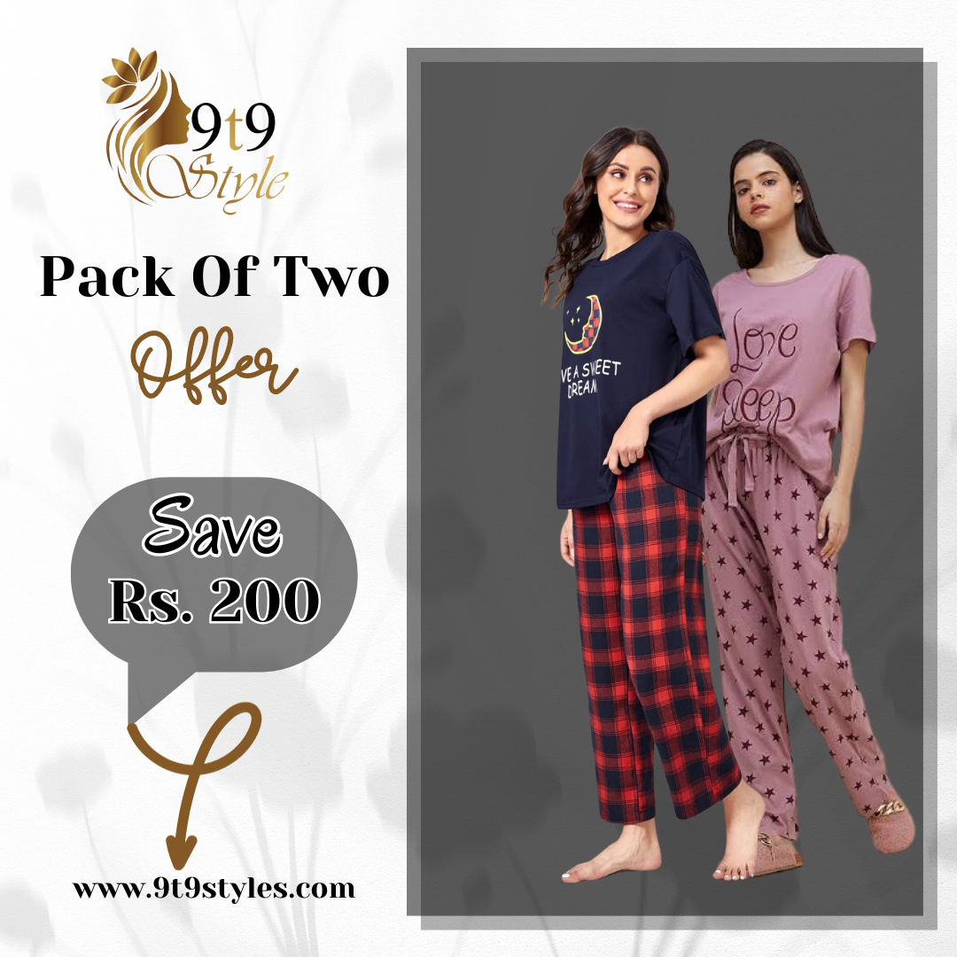 Pack Of Two Printed Pajama Night Suit Set 6