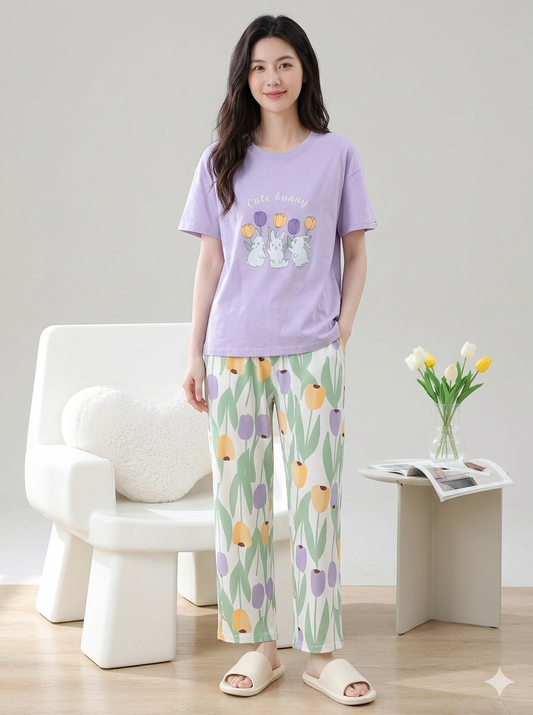 Cute Bunny Printed Night suit