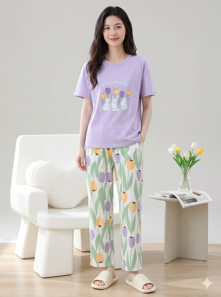 Cute Bunny Printed Night suit