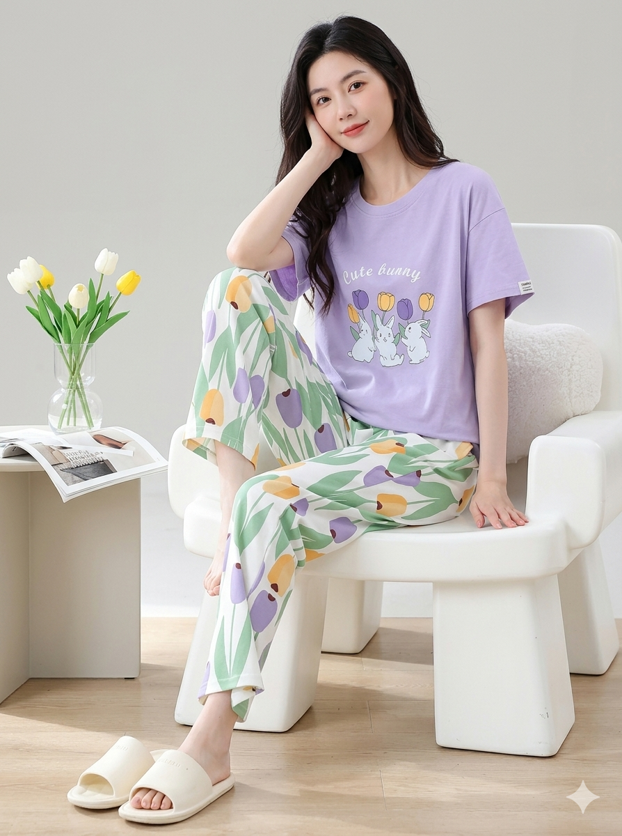 Cute Bunny Printed Night suit